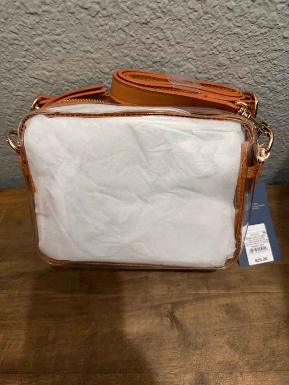 Universal Thread Clear Crossbody Bag with Tan Trim NEW - Picture 2 of 5